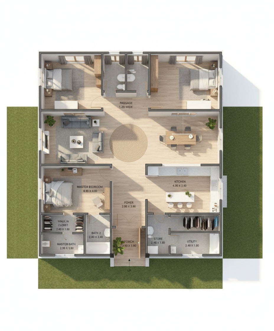 Floor Plan to 3D after AI redesign