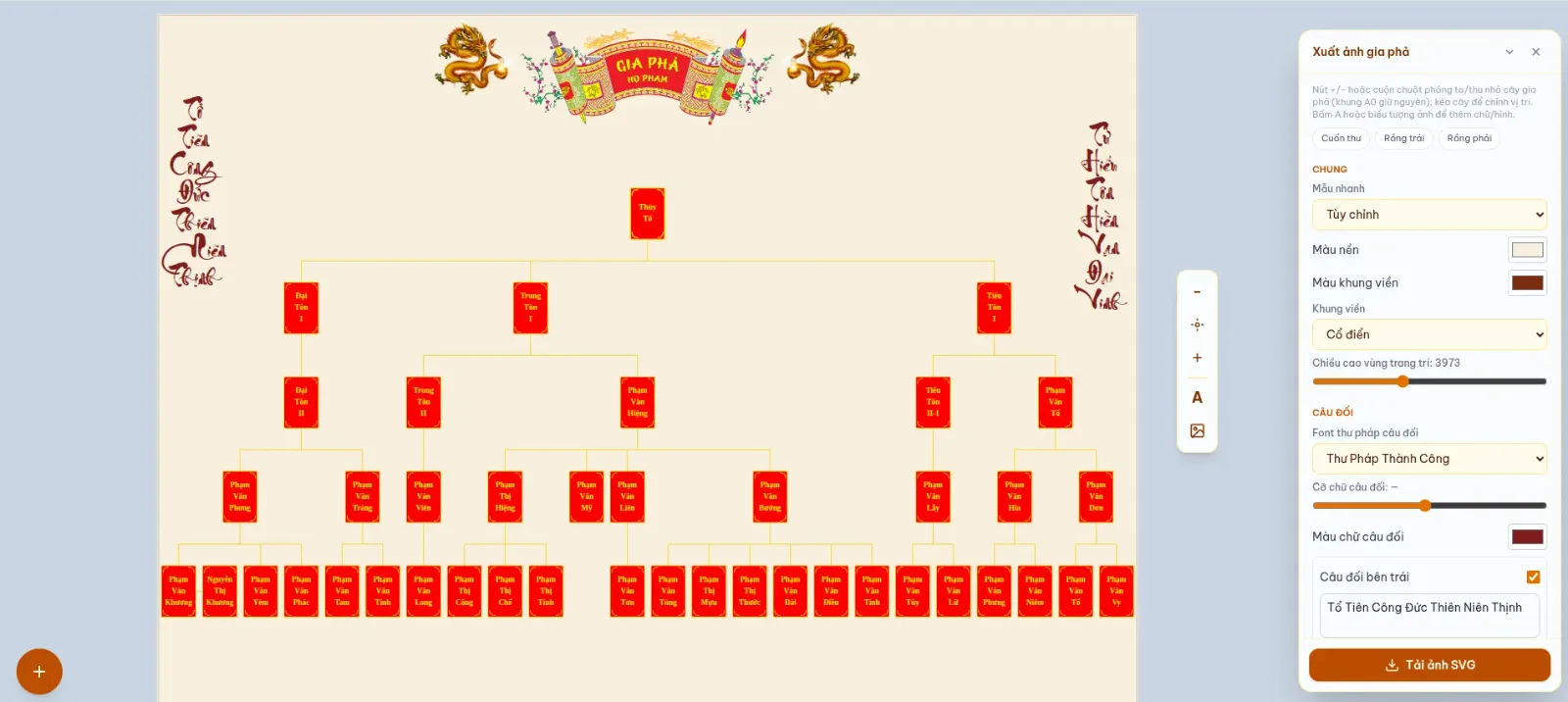 5 bước tạo và in gia phả dòng họ trên Cội Nguồn - hình minh họa