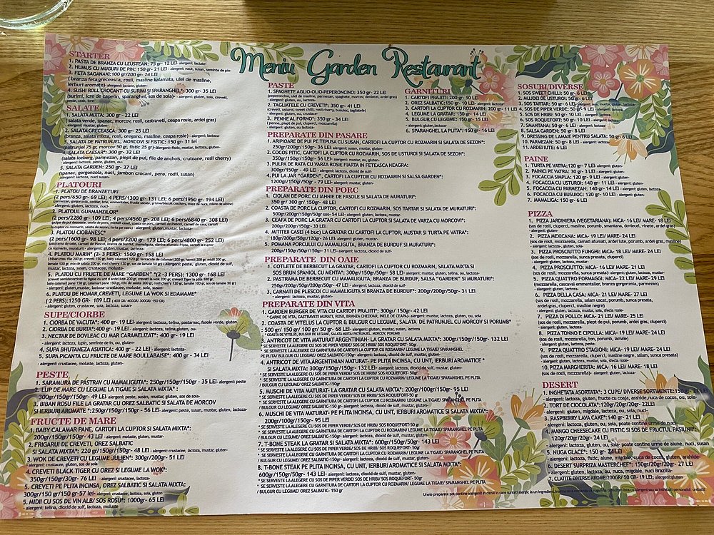 Meniu restaurant