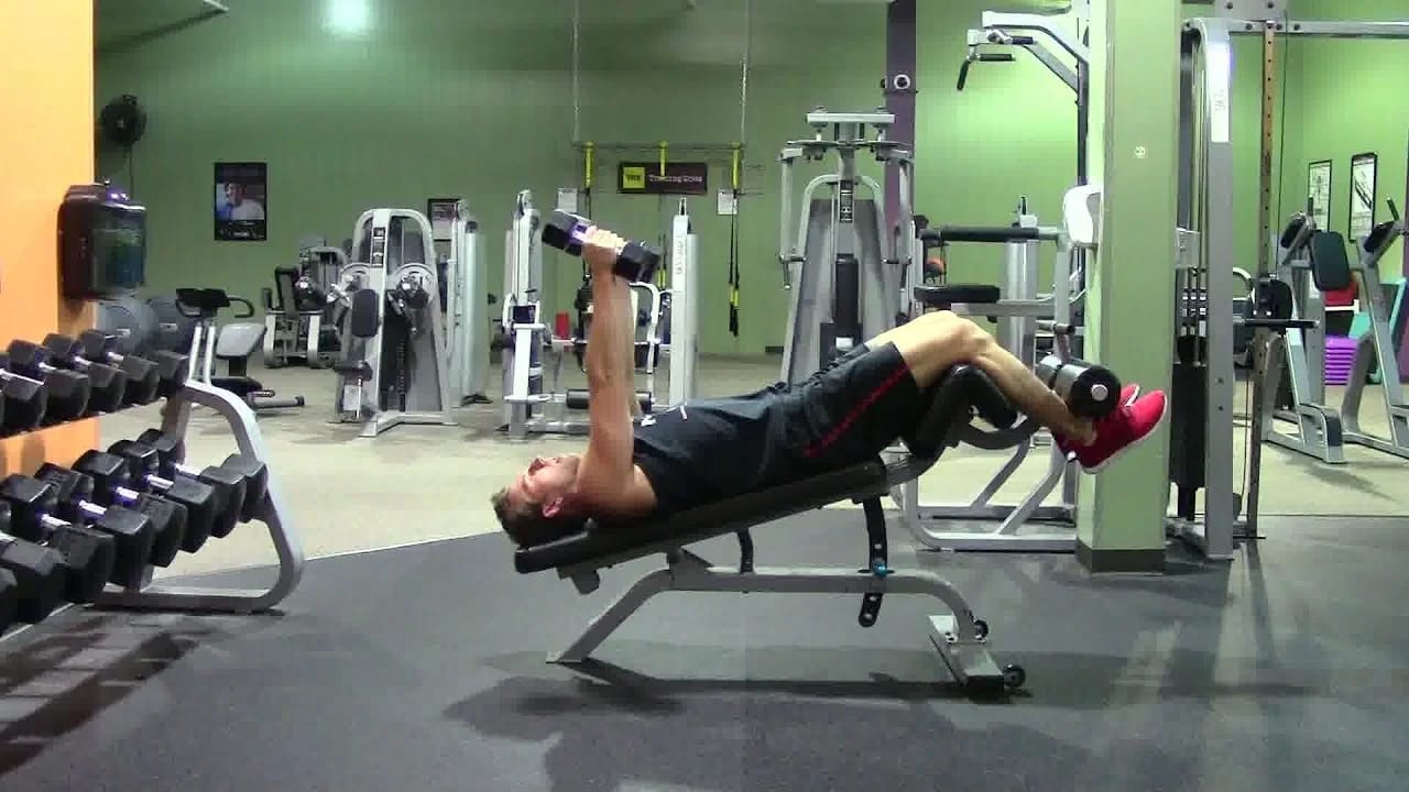 Decline Lying Dumbbell Extension