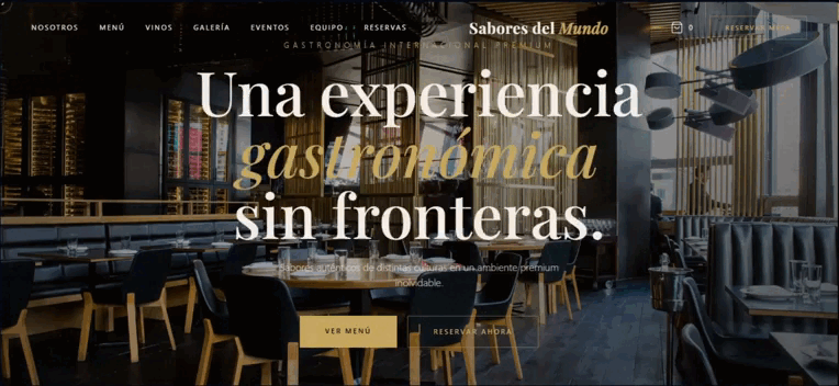 Vista previa del sitio web de Sabores del Mundo