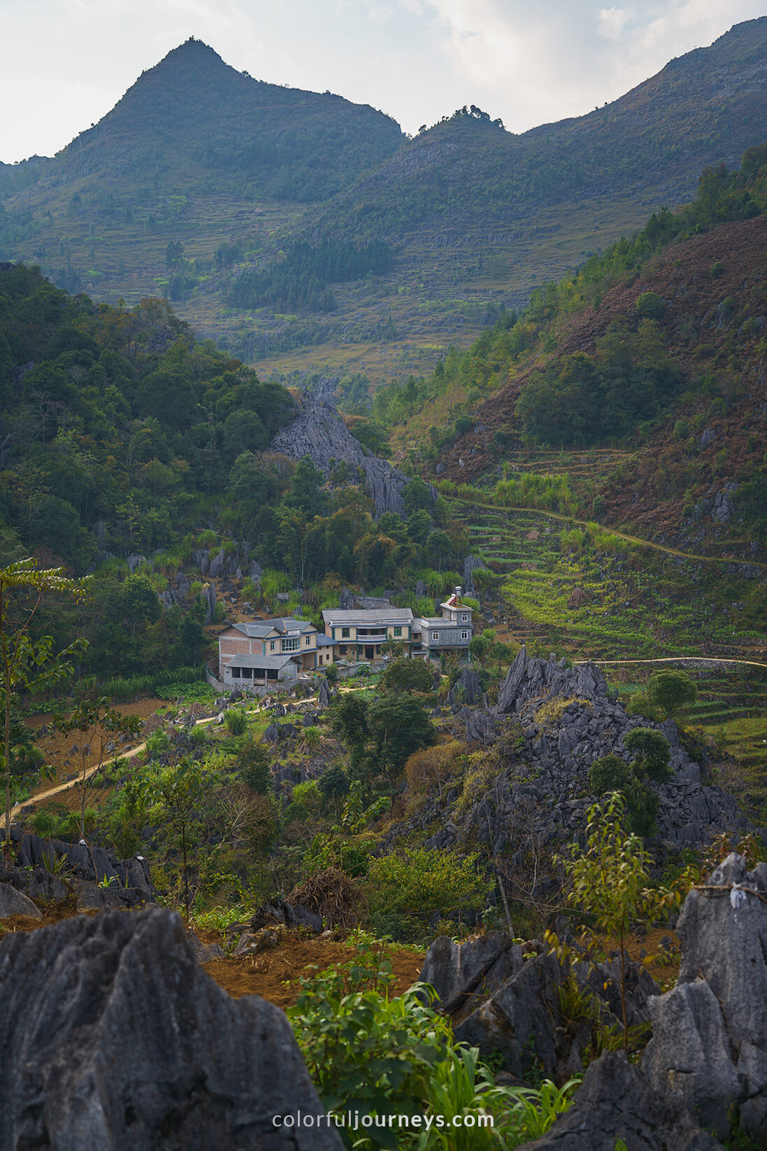 Dramatic landscapes near Lao Xa, Vietnam