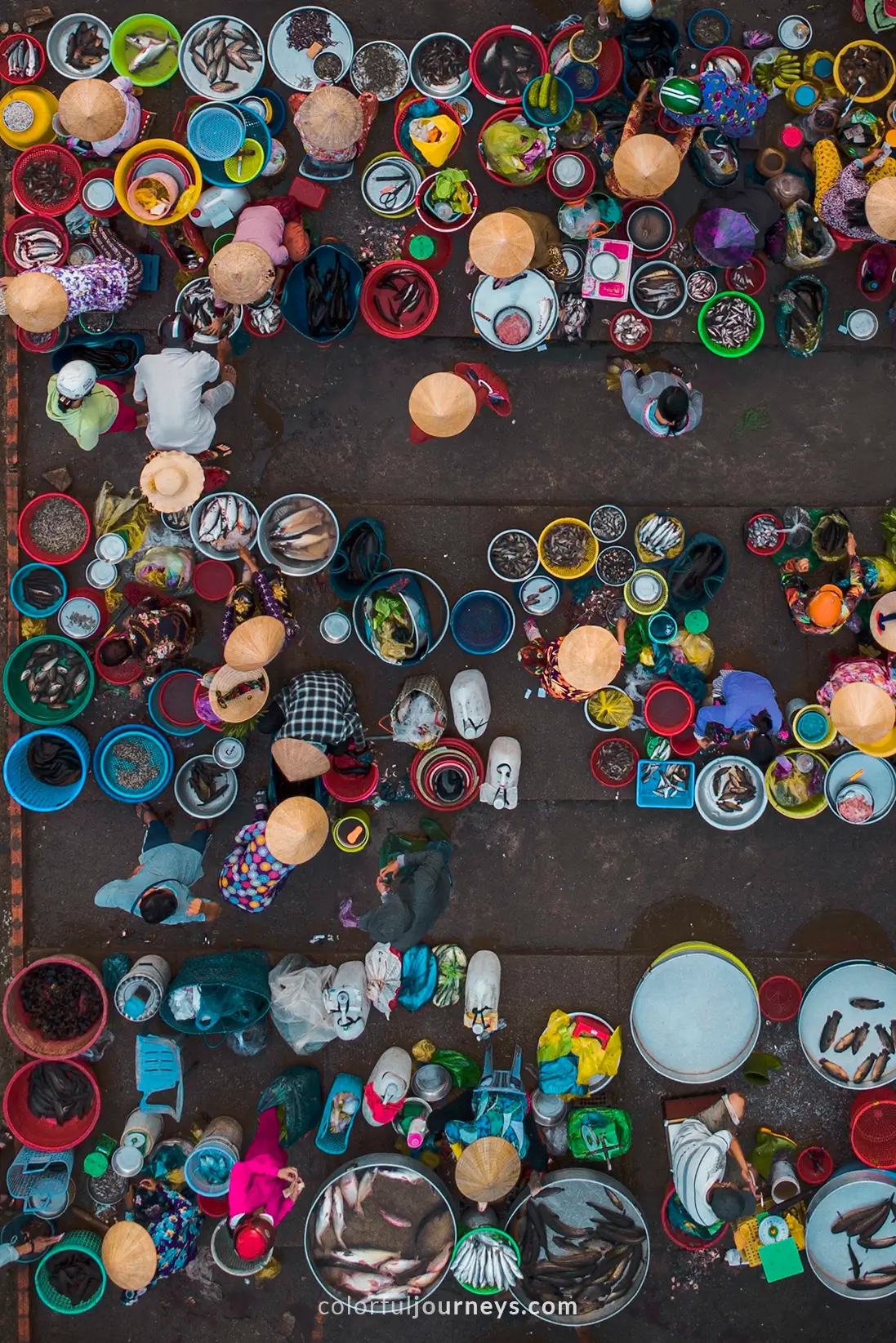 Vi Thanh market as seen from above