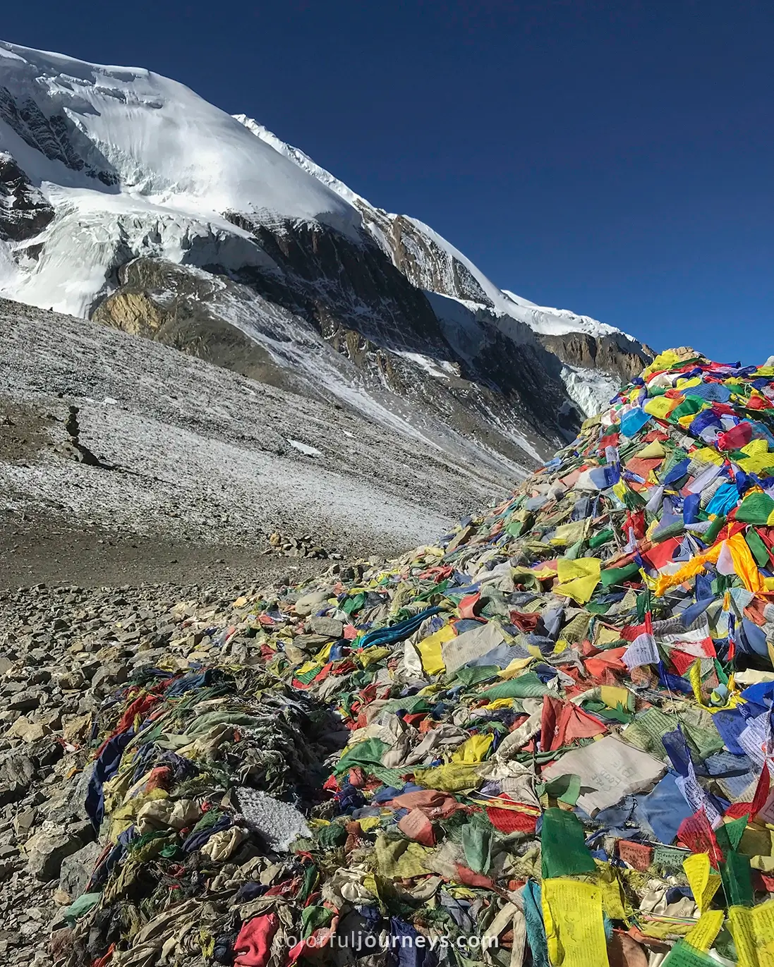 Prayer flags in the mountains of Nepal