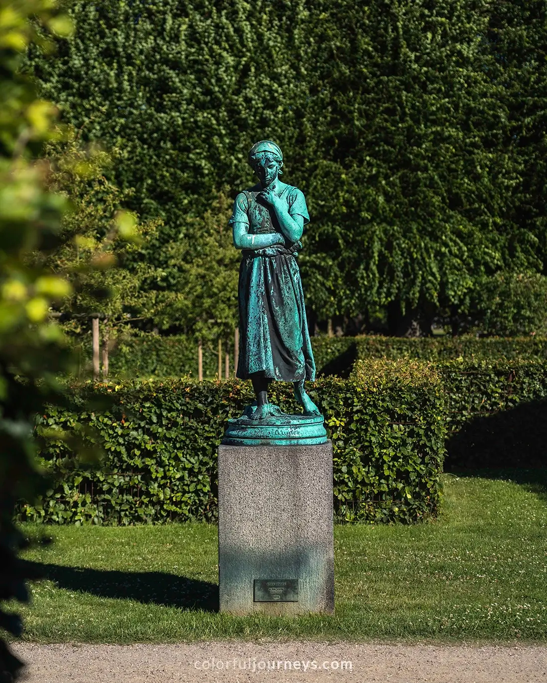 A statue in a graden near Rosenborg Castle in Copenhagen, Denmark