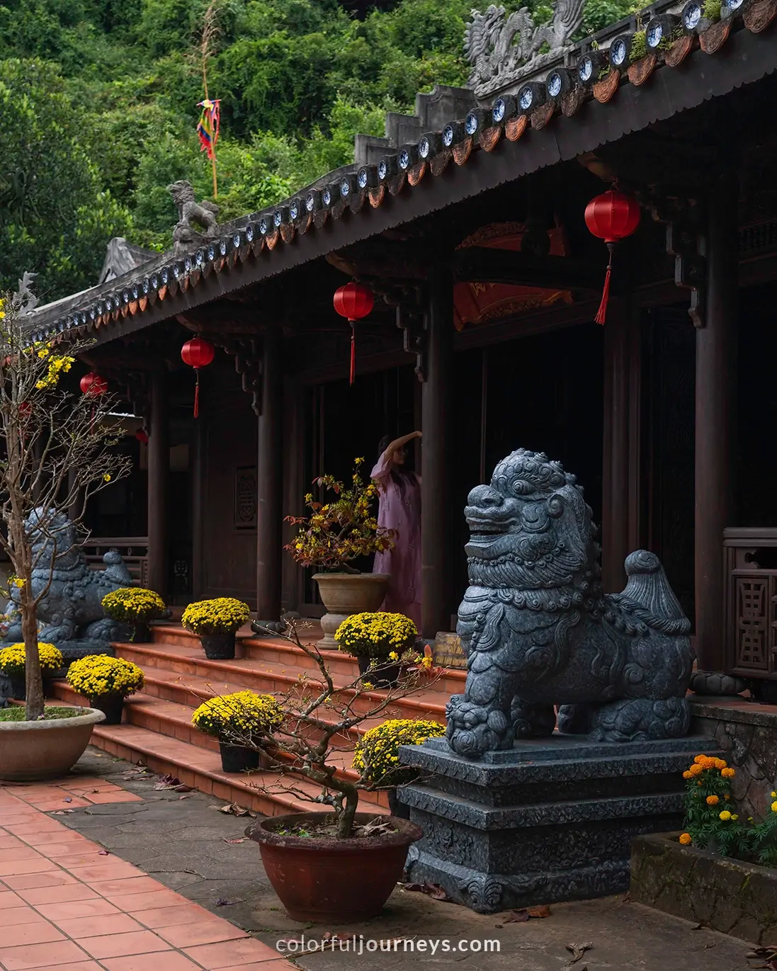 A pagoda at the Marble Mountains in Da Nang, Vietnam