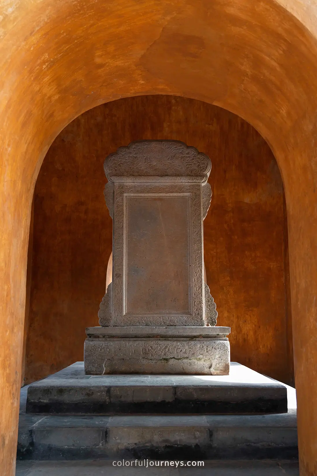 A stele at Thai Vuong tomb complex in Hue, Vietnam