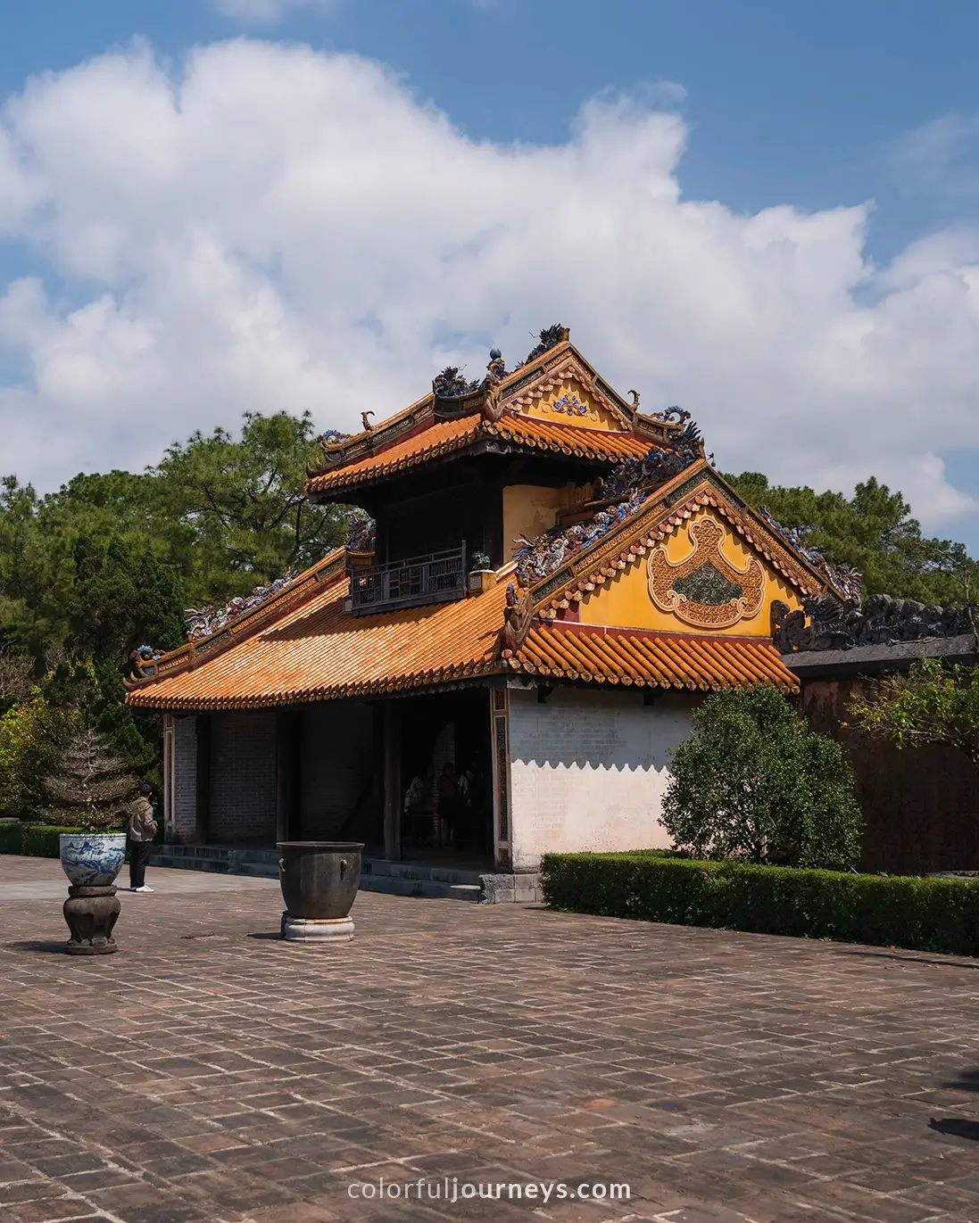 A temple at Tu Duc tomb complex in Hue, Vietnam