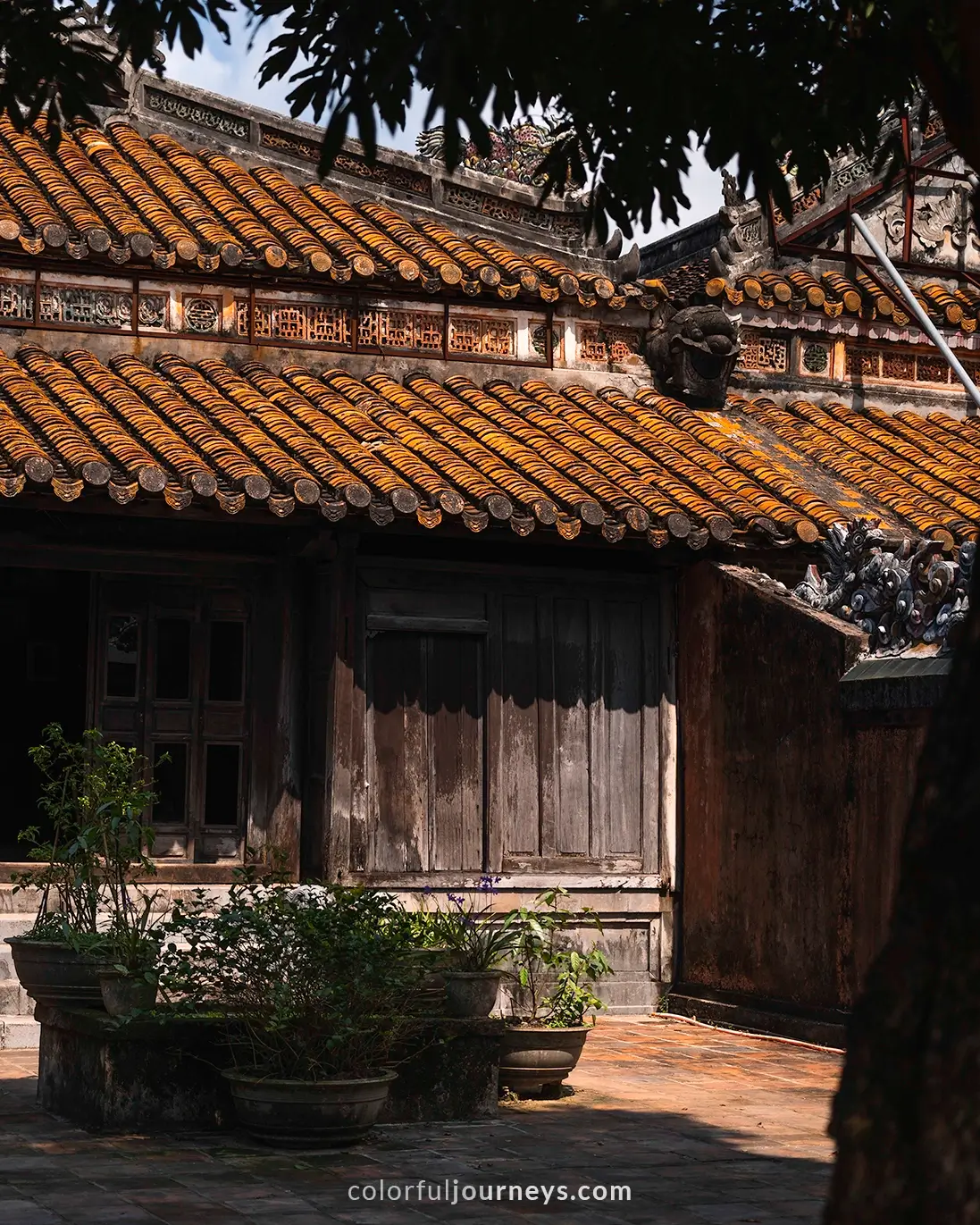 A temple at Tu Duc tomb complex in Hue, Vietnam