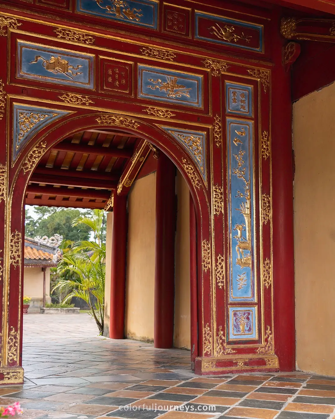 A gate at Minh Mang Mausoleum in Hue, Vietnam