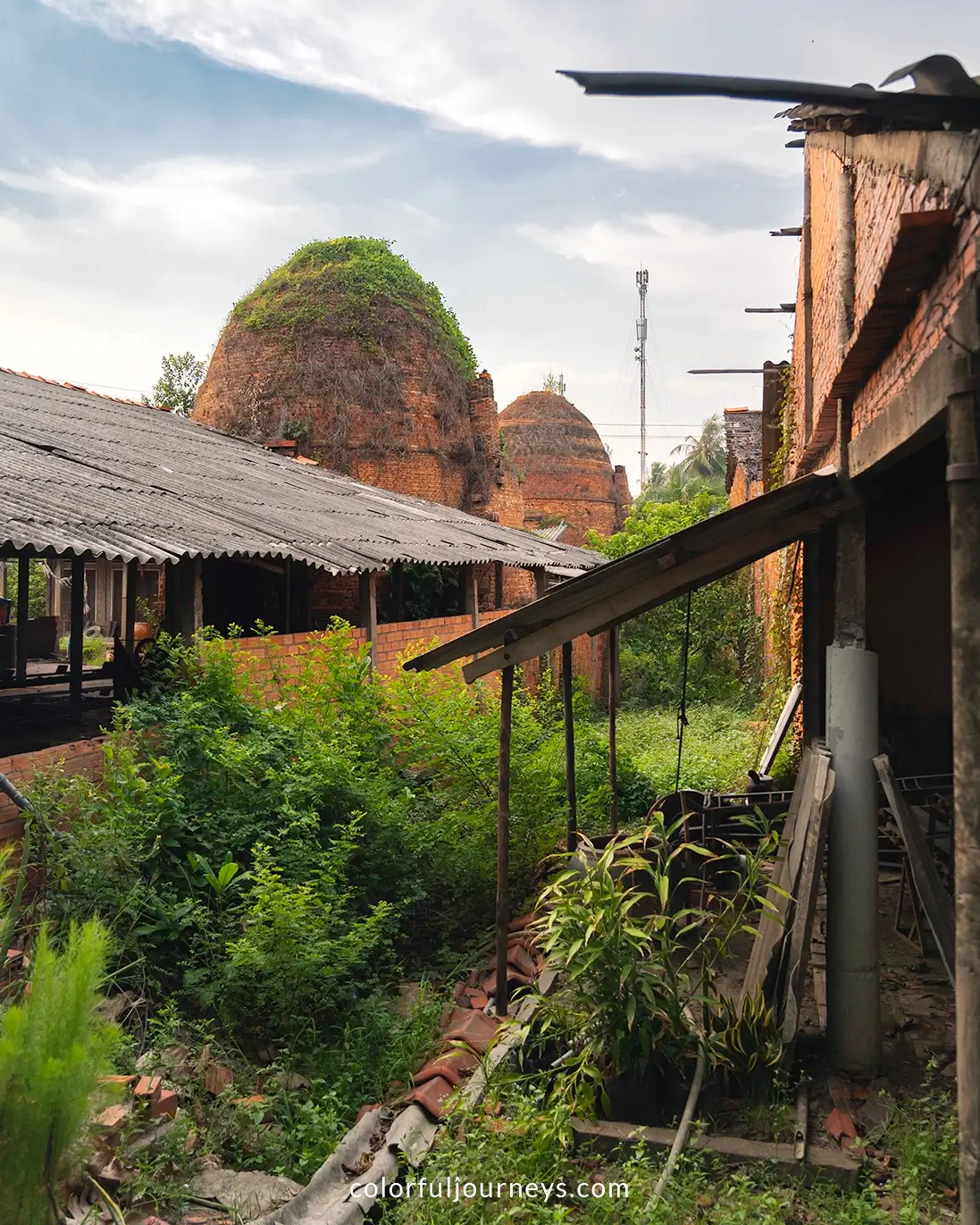 Overgrown brick kilns Vinh Long, Vietnam