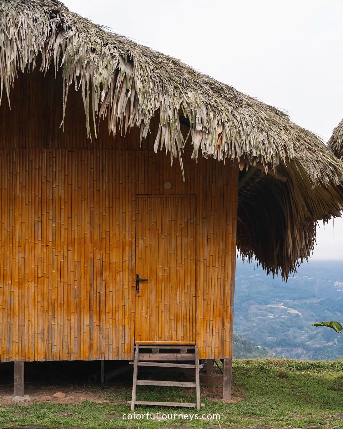 Wooden hut at a homestay in northern Vietnam