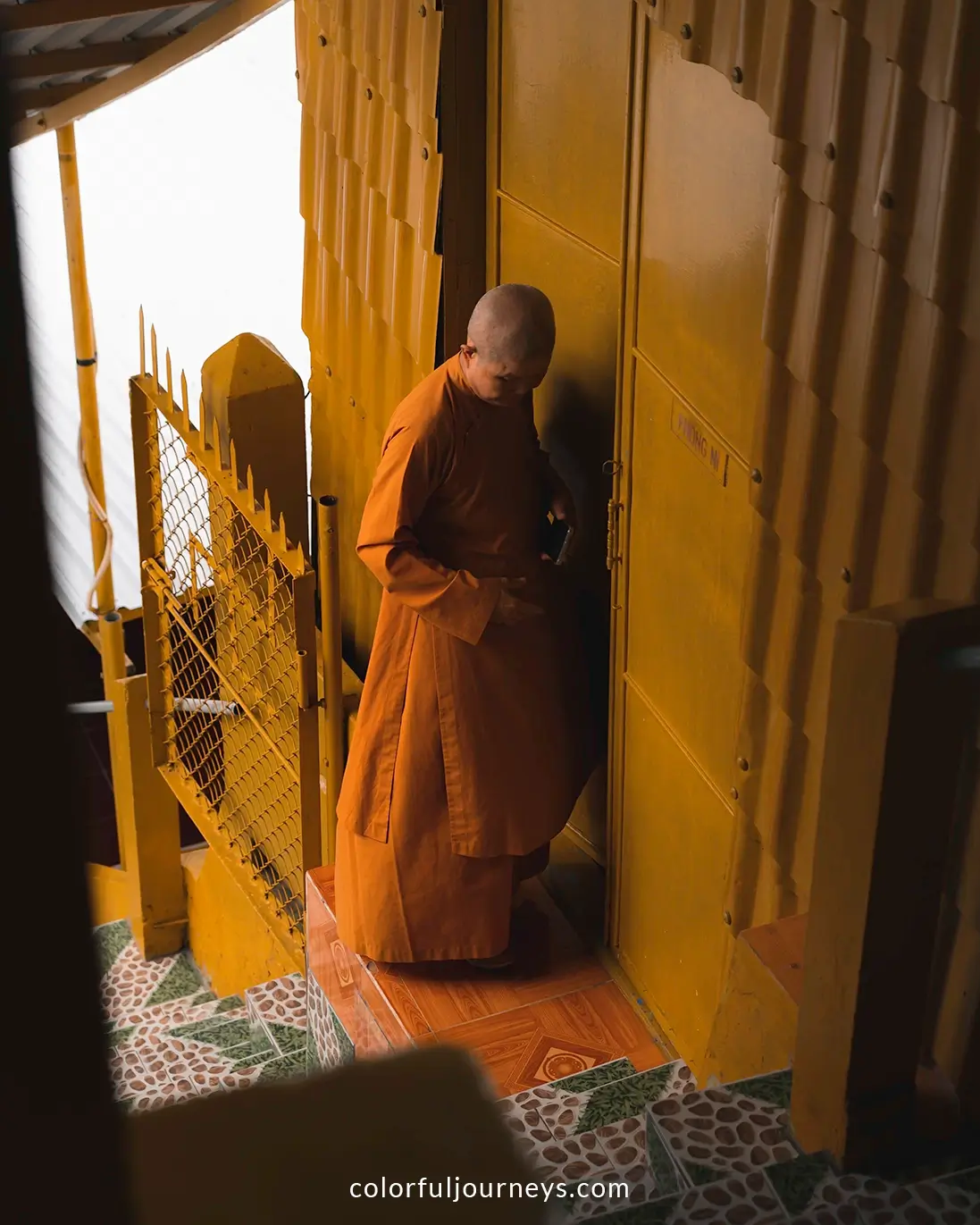 A monk at Ngoc Tien Monastery Ha Tien, Vietnam