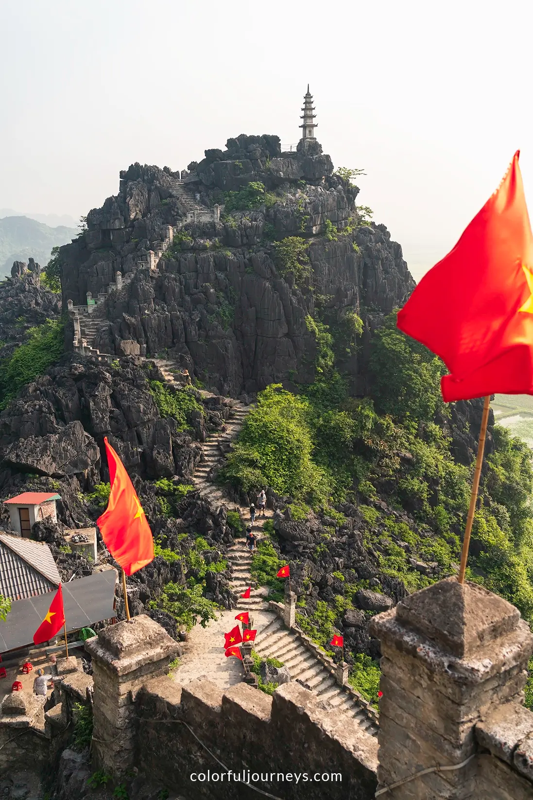 Stairs leading up to Hang Mua viewpoint in Ninh Binh, Vietnam