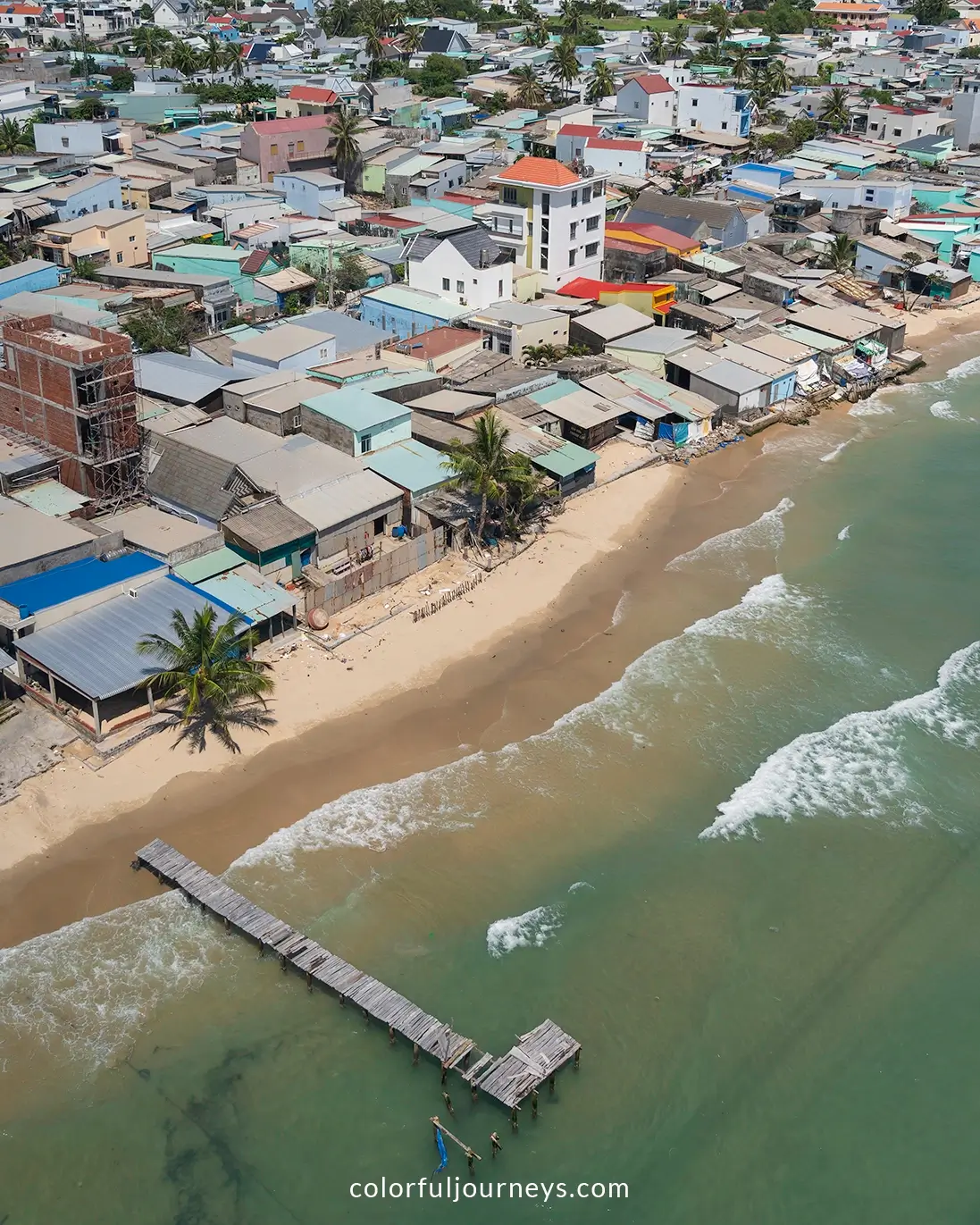 A fishing village seen from above on Phu Quoc Island, Vietnam