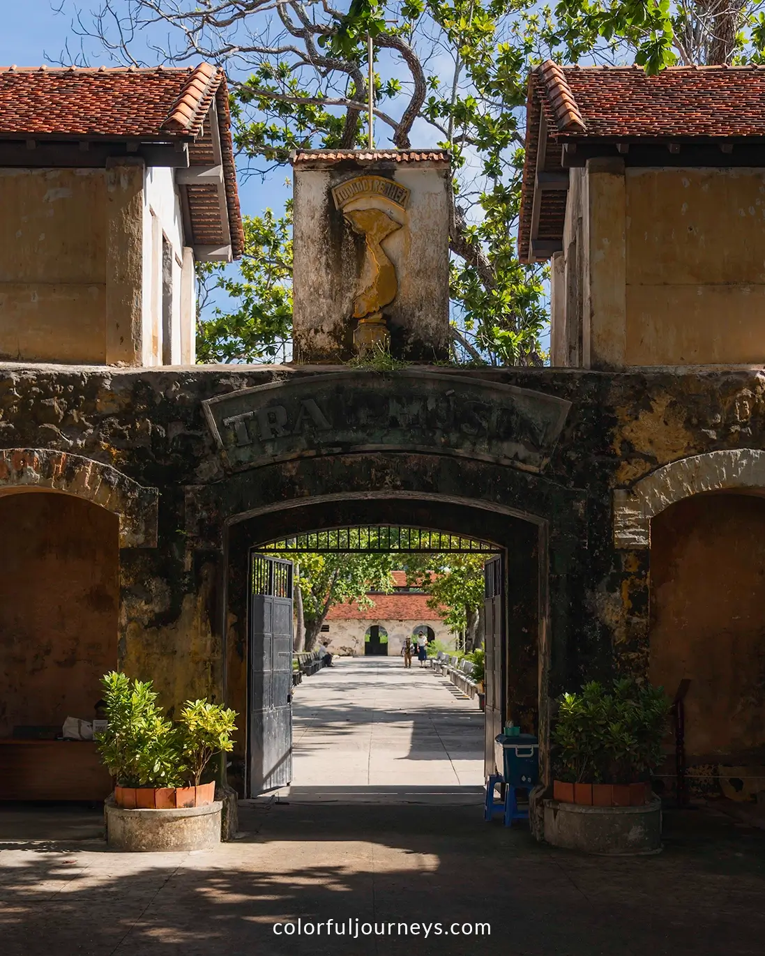 The gate of a prison on Con Doa Island, Vietnam