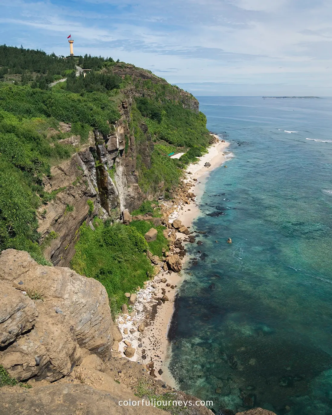 The rugged cliffs of Ly Son Island, Vietnam