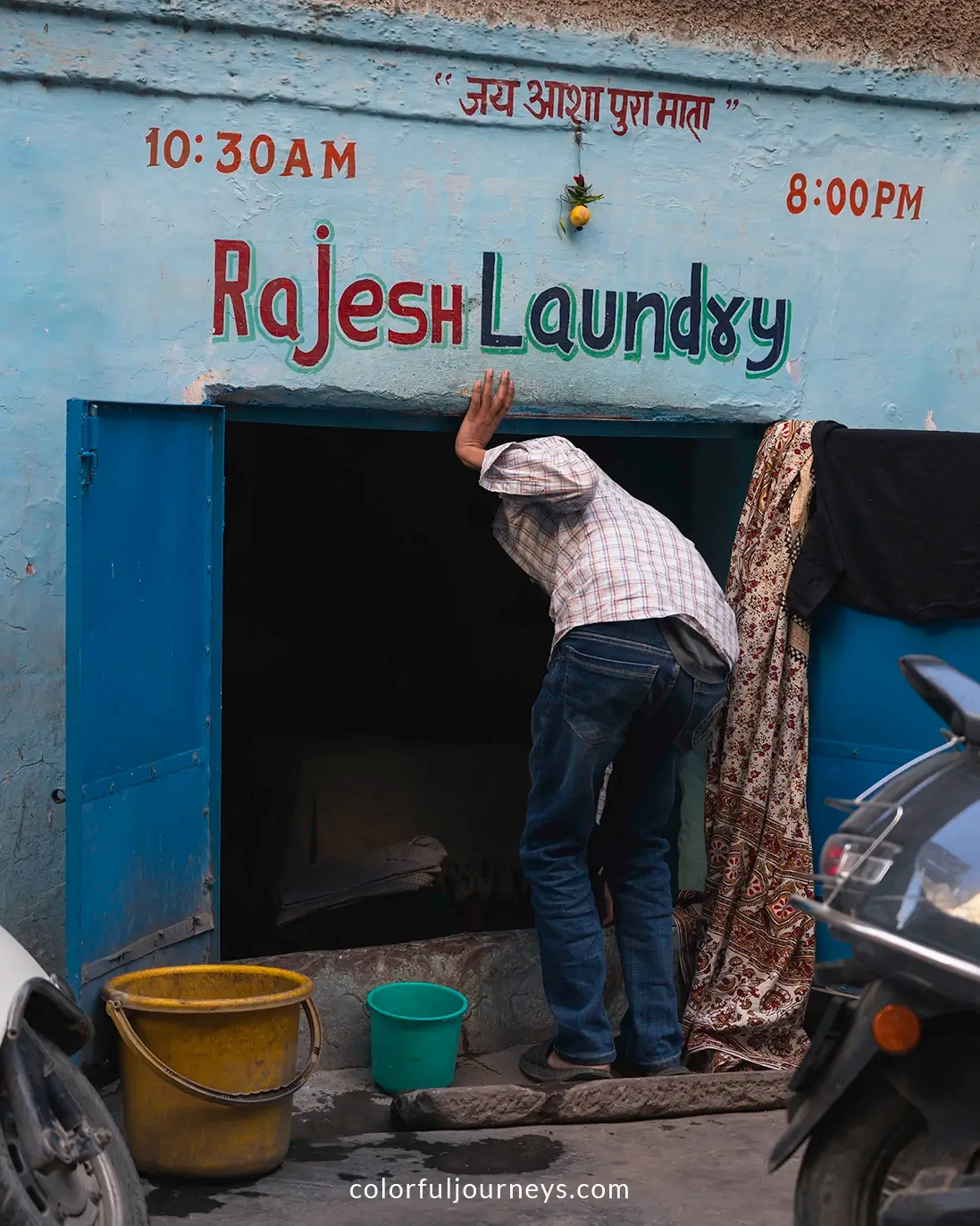 A laundry shop in Jodhpur, India
