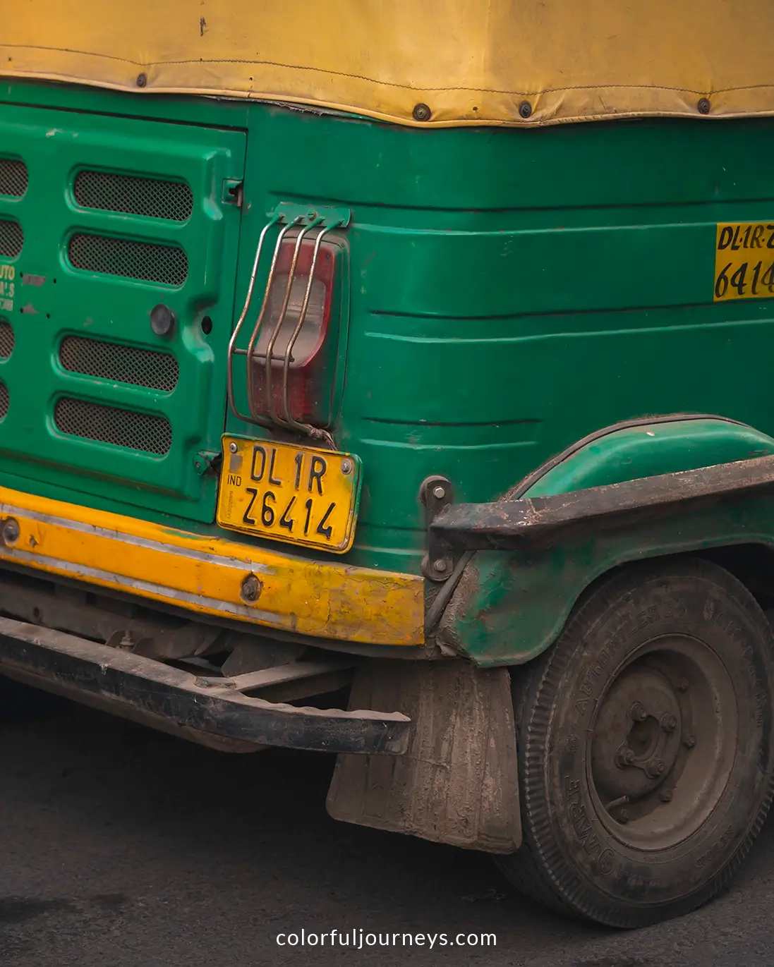 An auto-rickshaw in Delhi, India