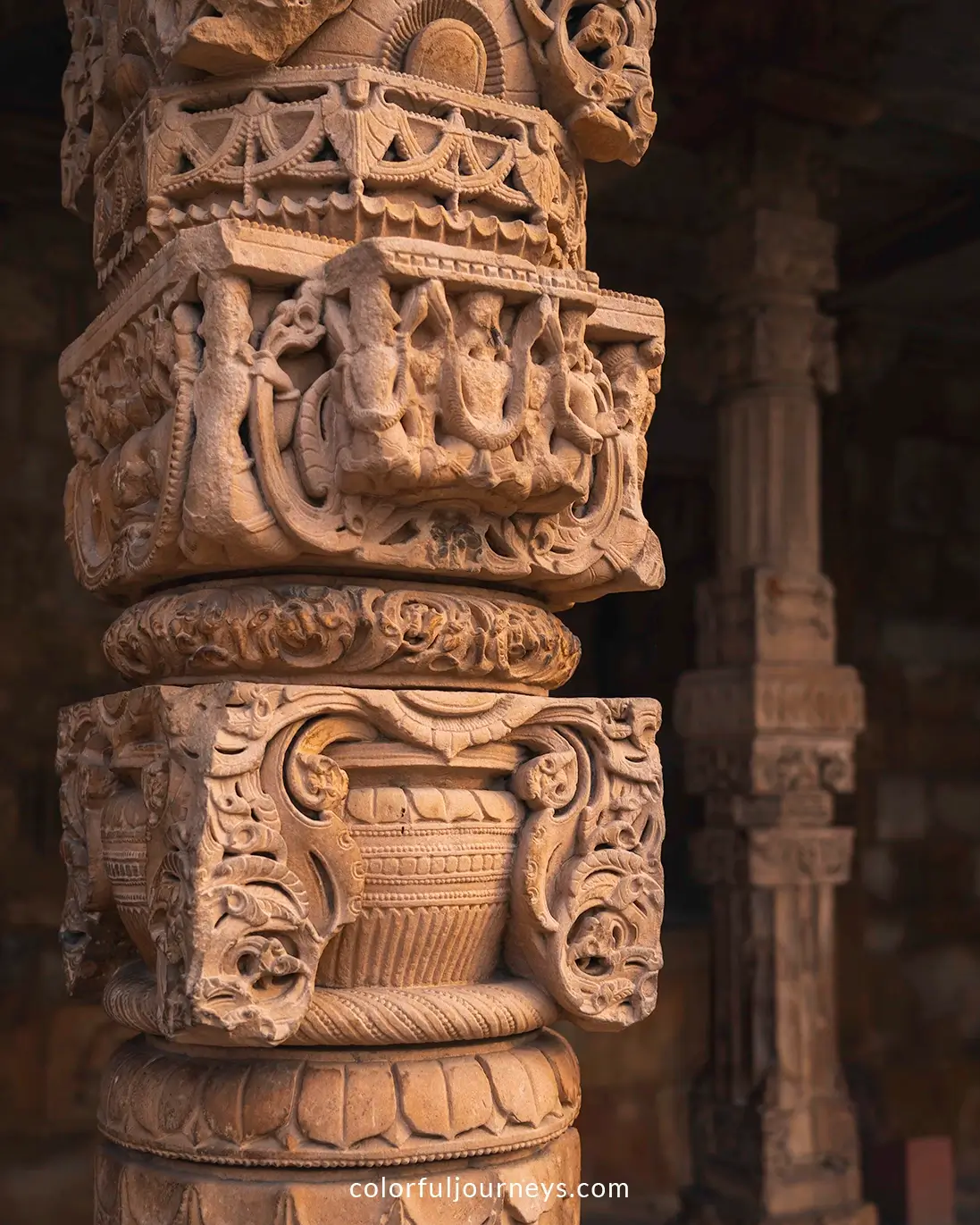 A pillar at Qutub Minar in Delhi, India