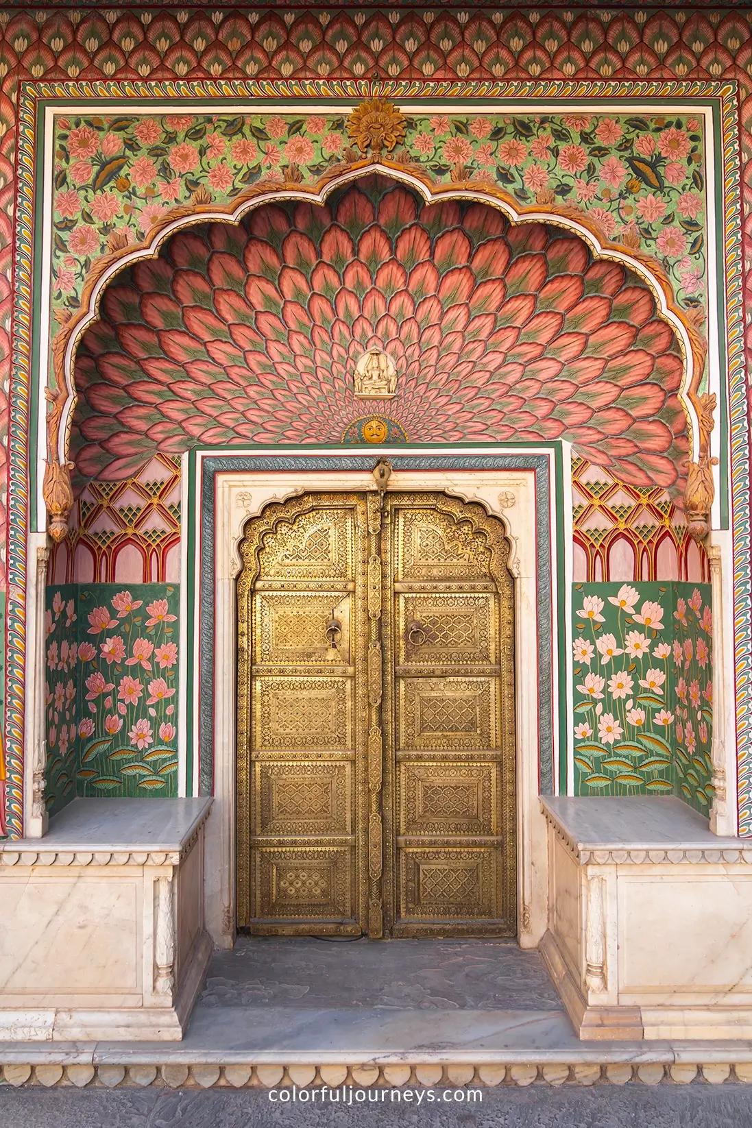 Decorated gate at the City Palace in Jaipur, India