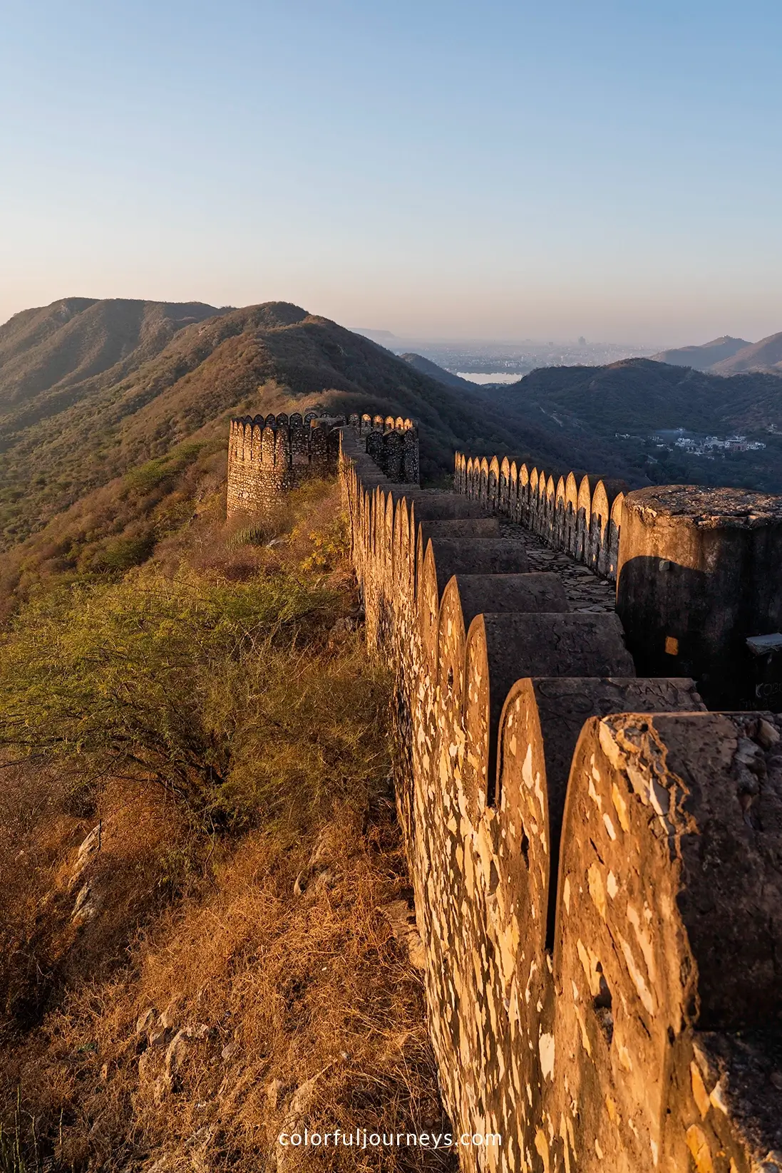 Amer wall in Jaipur, India