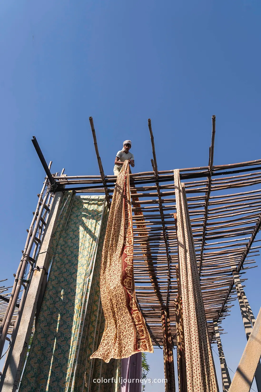 Textile drying in Sanganerr, India