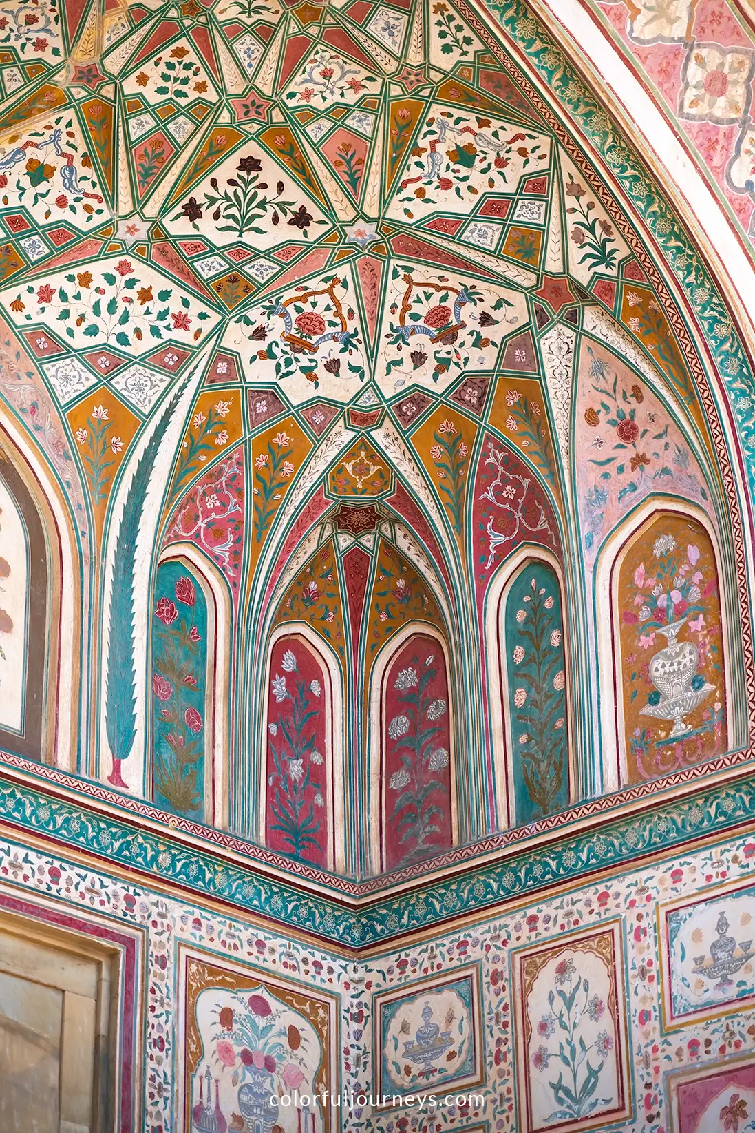 Decorations at the Amber Fort, India