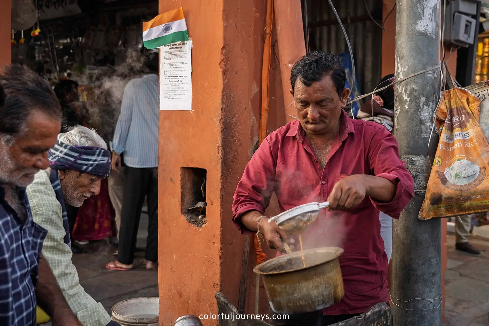 A man sells chai in Jaipur, India