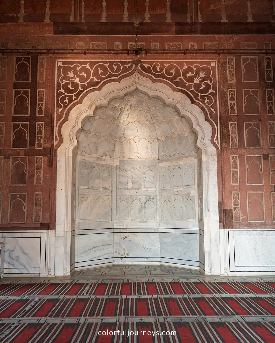 A decorated wall at the Jama Masjid in Delhi, India