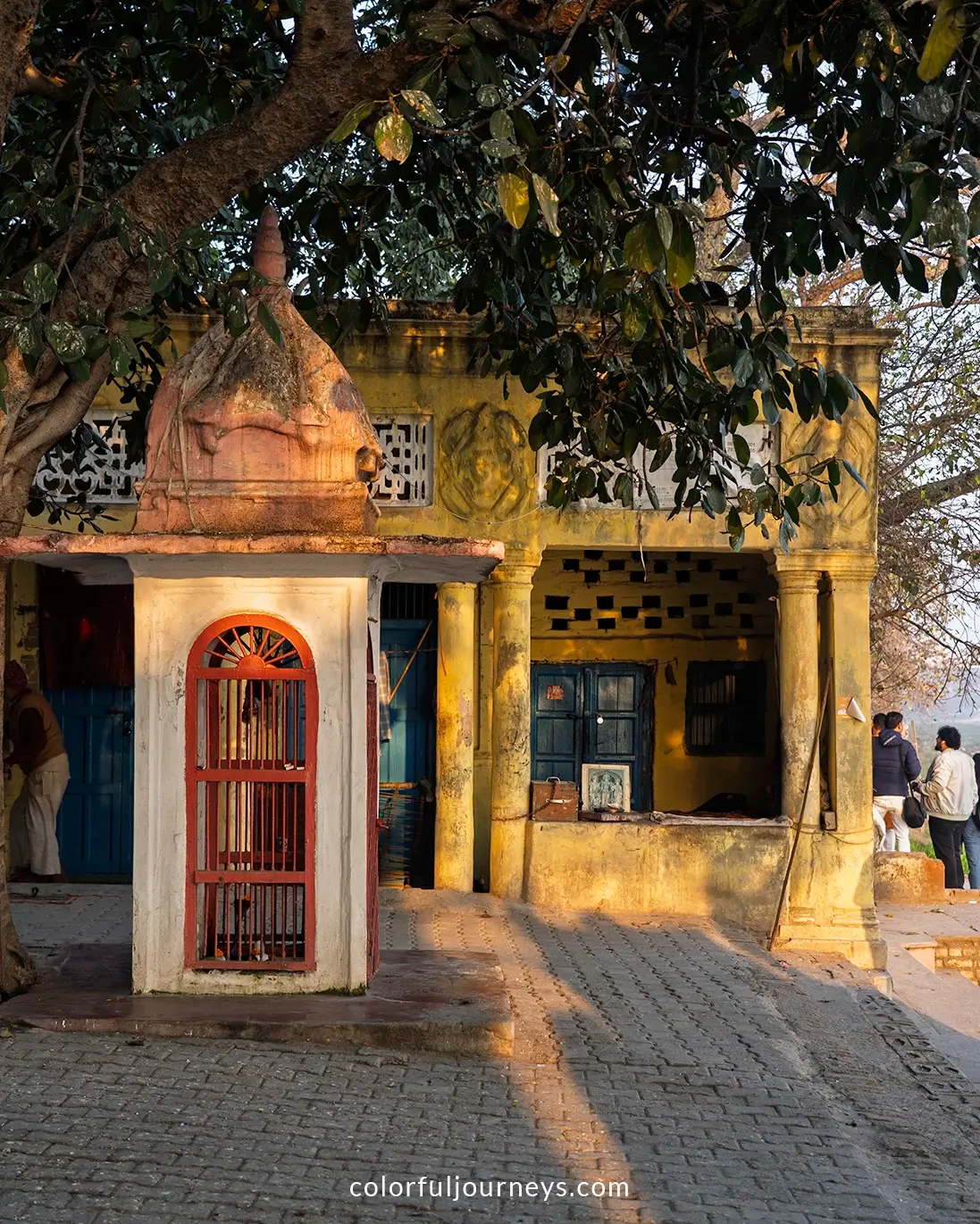 A temple at the Yamuna Ghat in Delhi, India