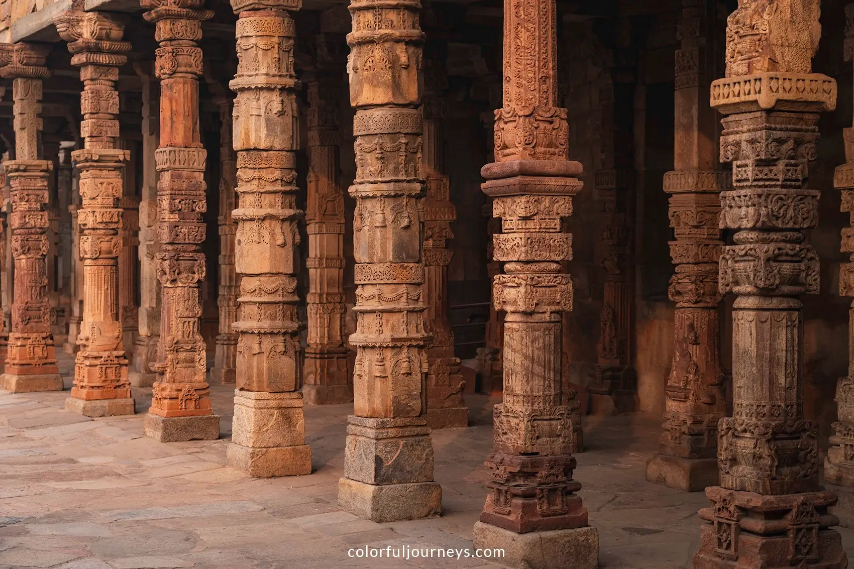Pillars at the Qutub Minar, Delhi