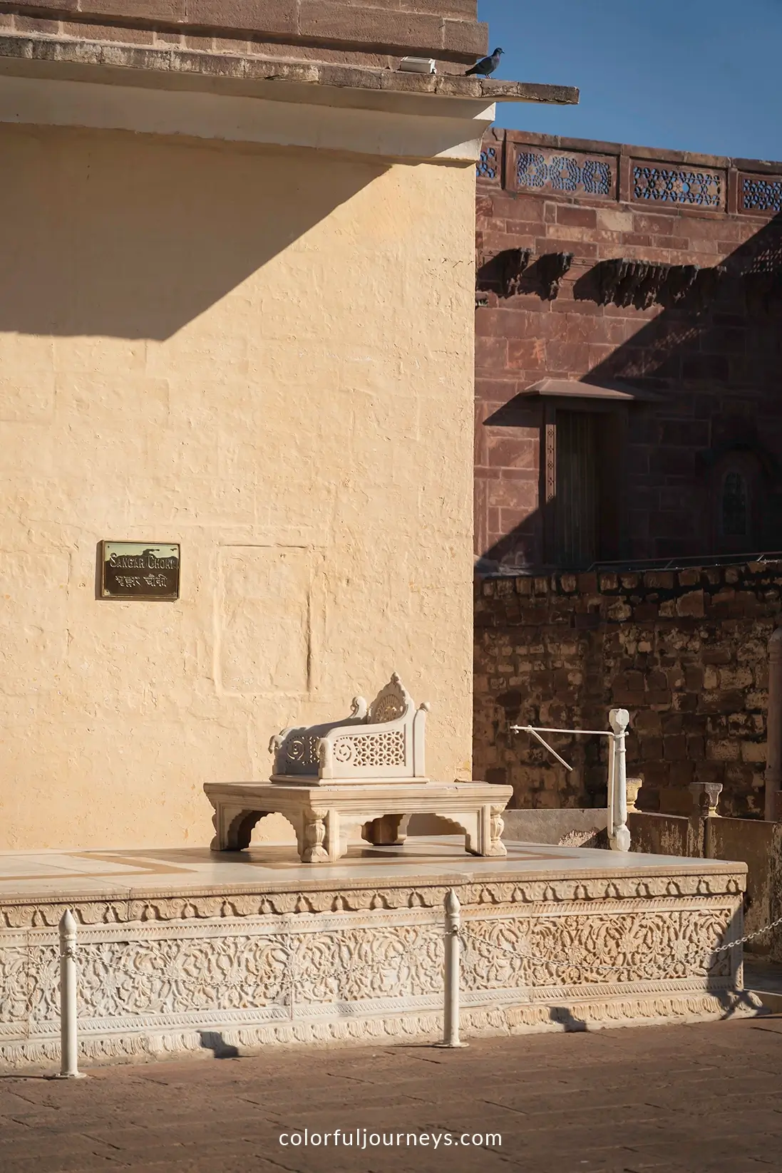A throne at Mehrangarh Fort in Jodhpur, India