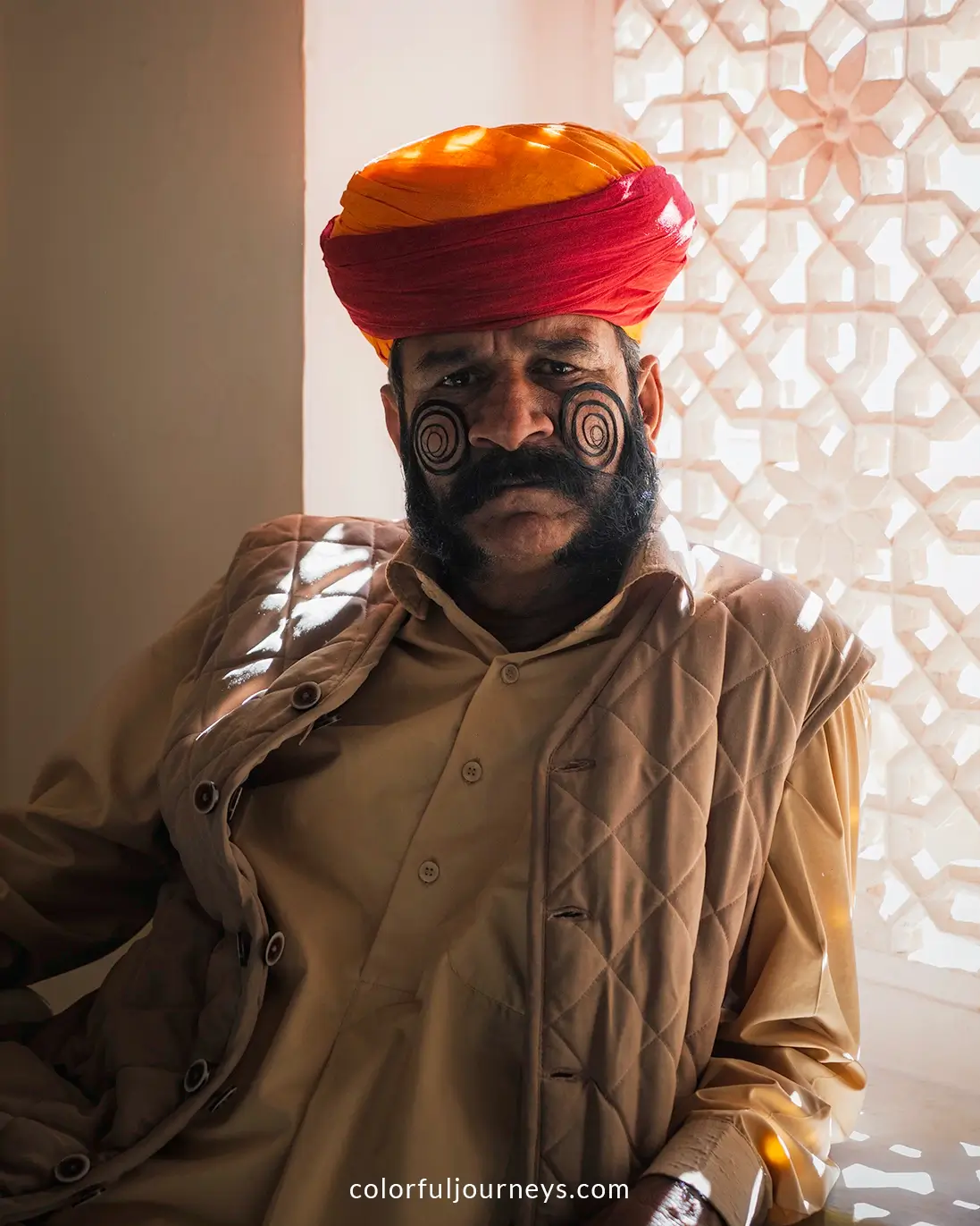 A guard at Mehrangarh Fort in Jodhpur, India