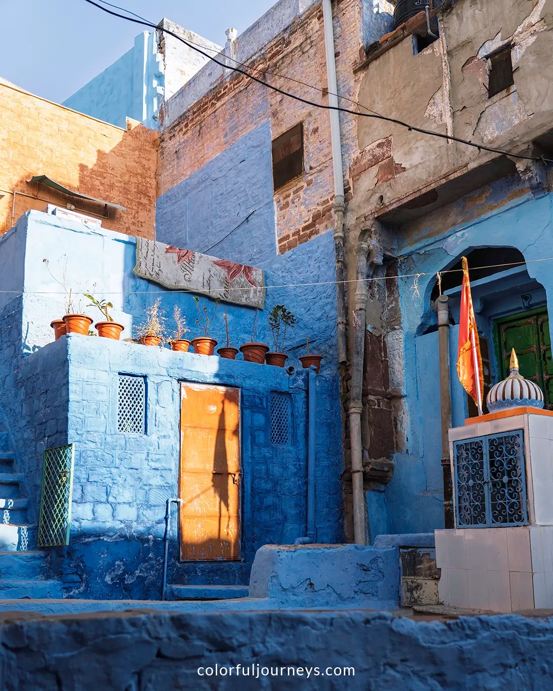 Blue walls in Jodhpur, India