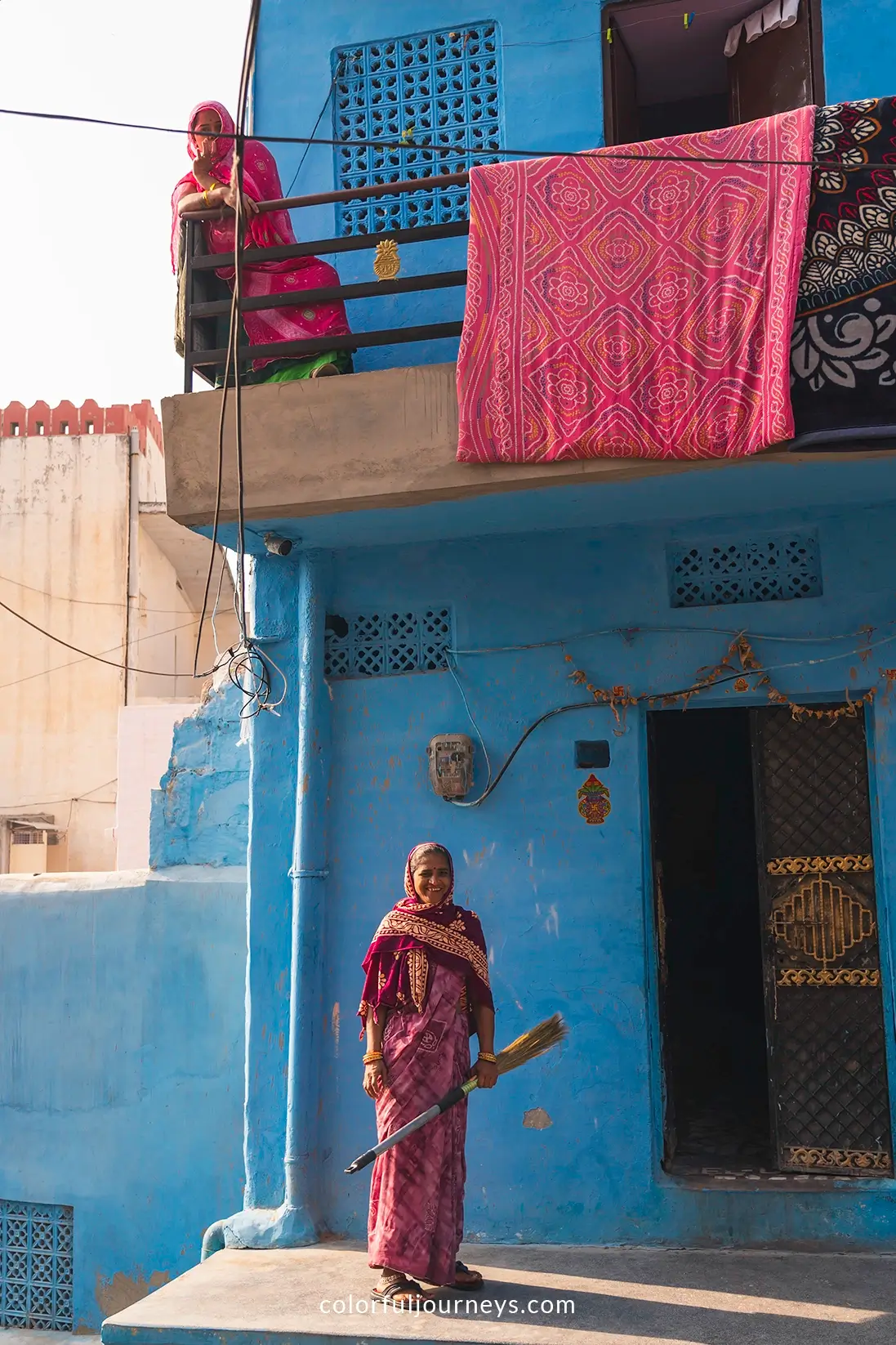 Women in colorful saris in  Jodhpur, India
