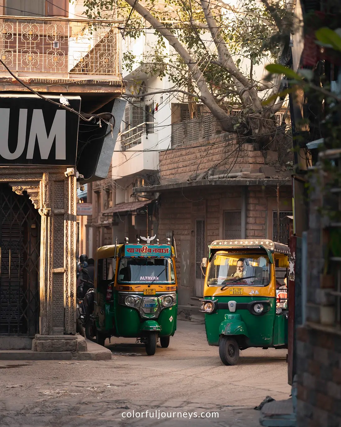 Tuktuks in the streets of Jodhpur, India