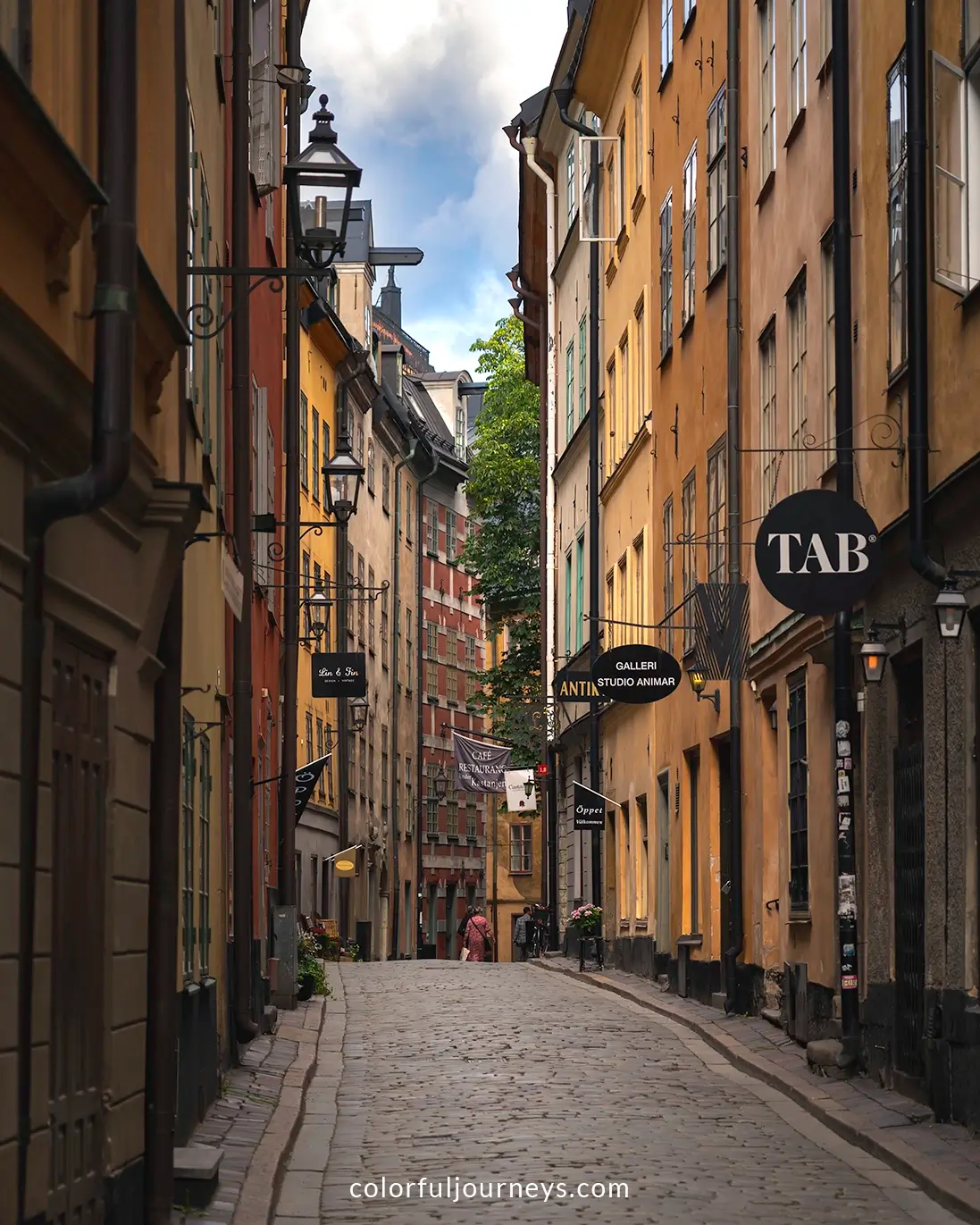 Narrow streets in Gamla Stan in Stockholm, Sweden