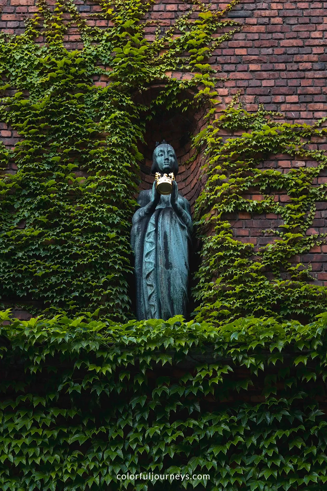 A statue at the City Hall in Stockholm, Sweden