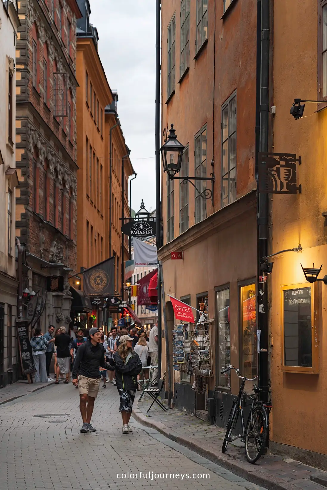 A busy street in Stockholm, Sweden
