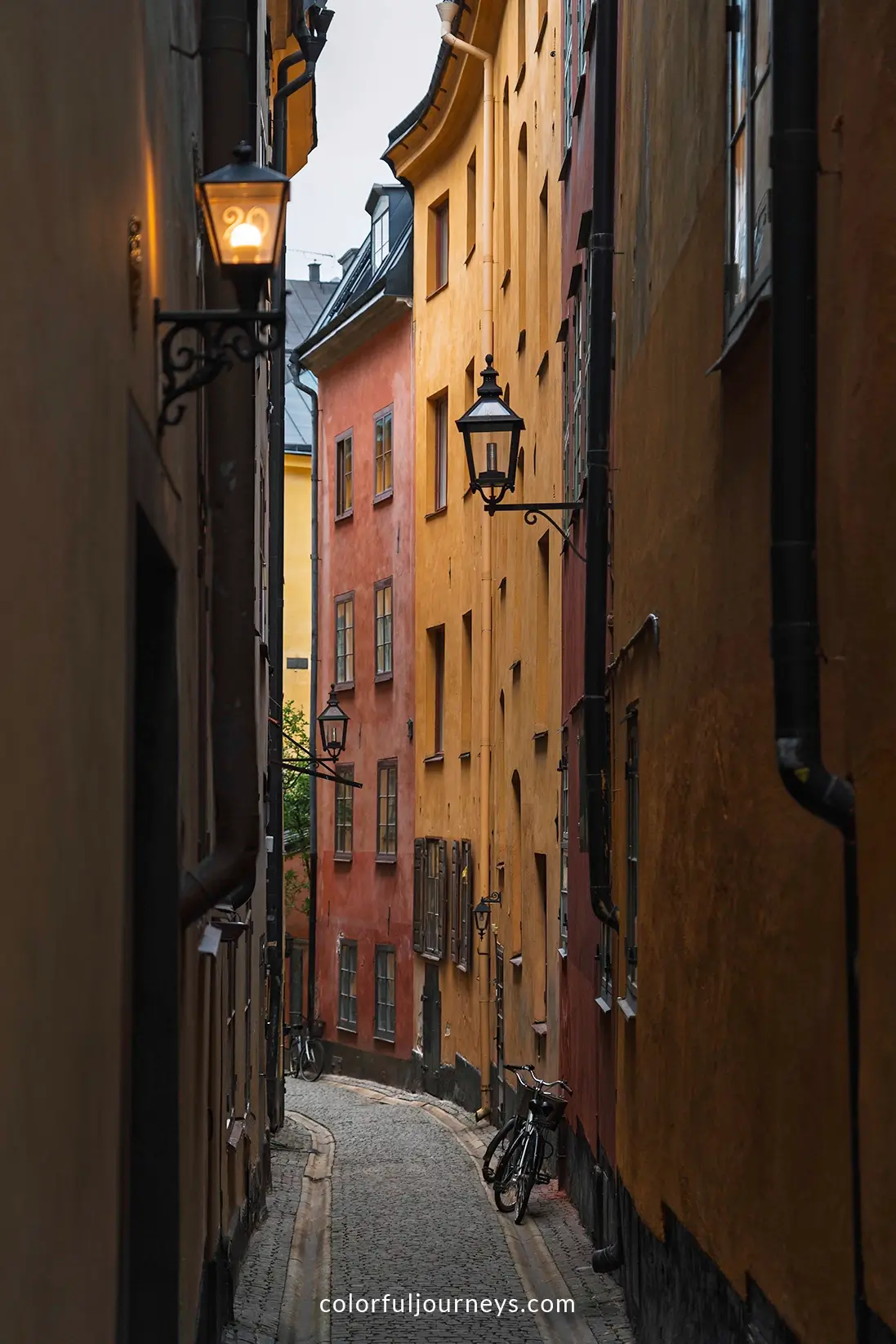 A narrow street in Stockholm, Sweden