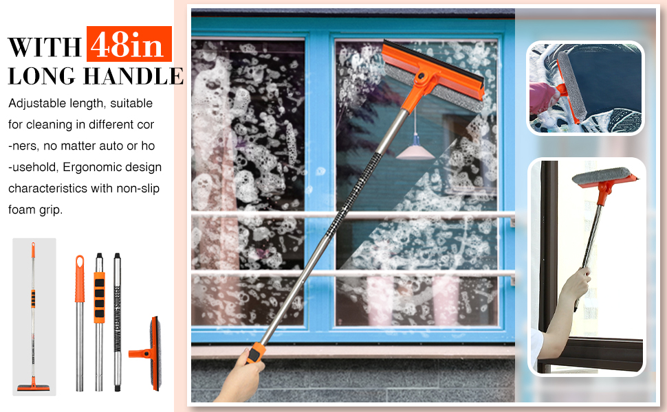 Professional Window Cleaning Kit Extendable Washing Pole Squeegee  Conservatory