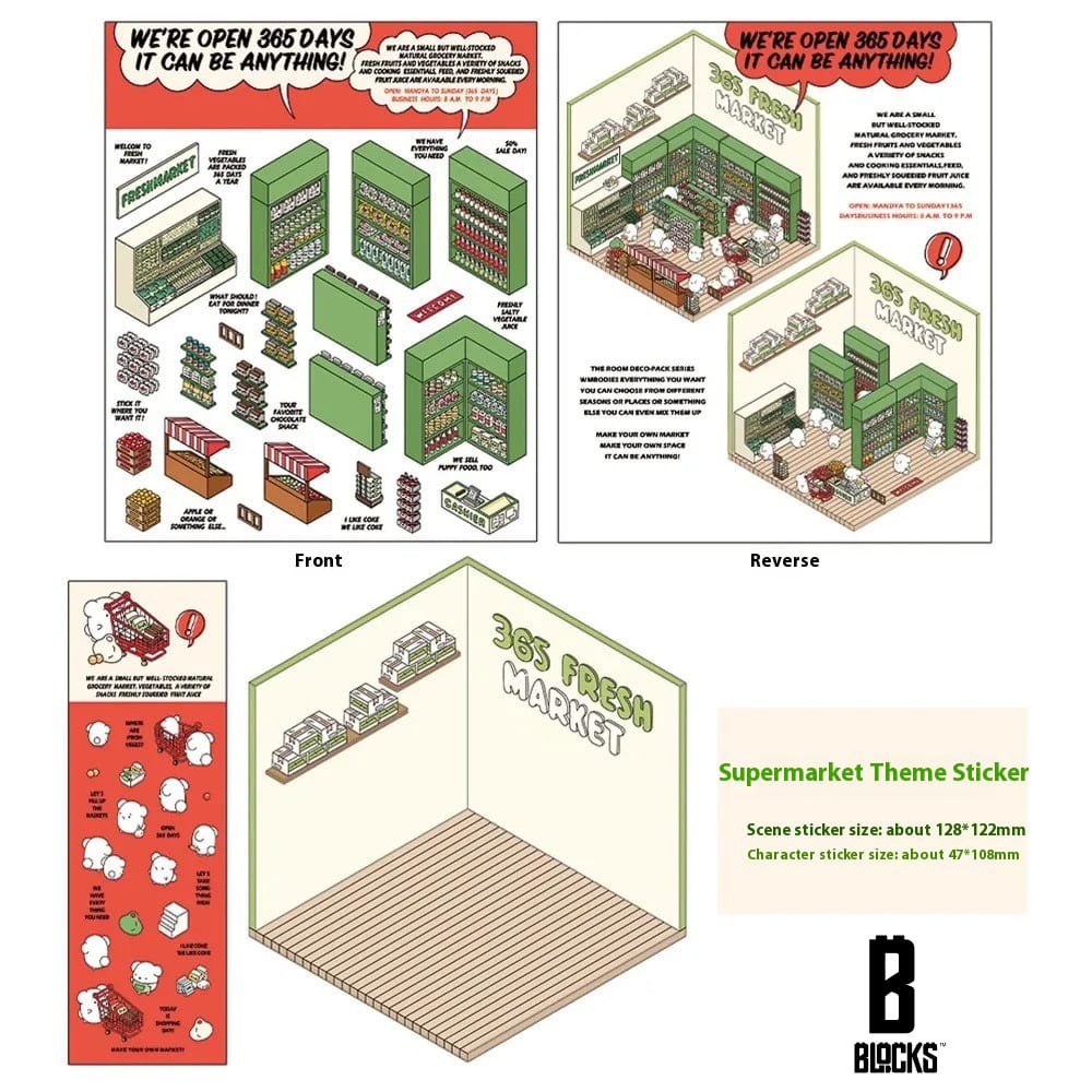 3D cute scenerio DIY Sticker (Store)