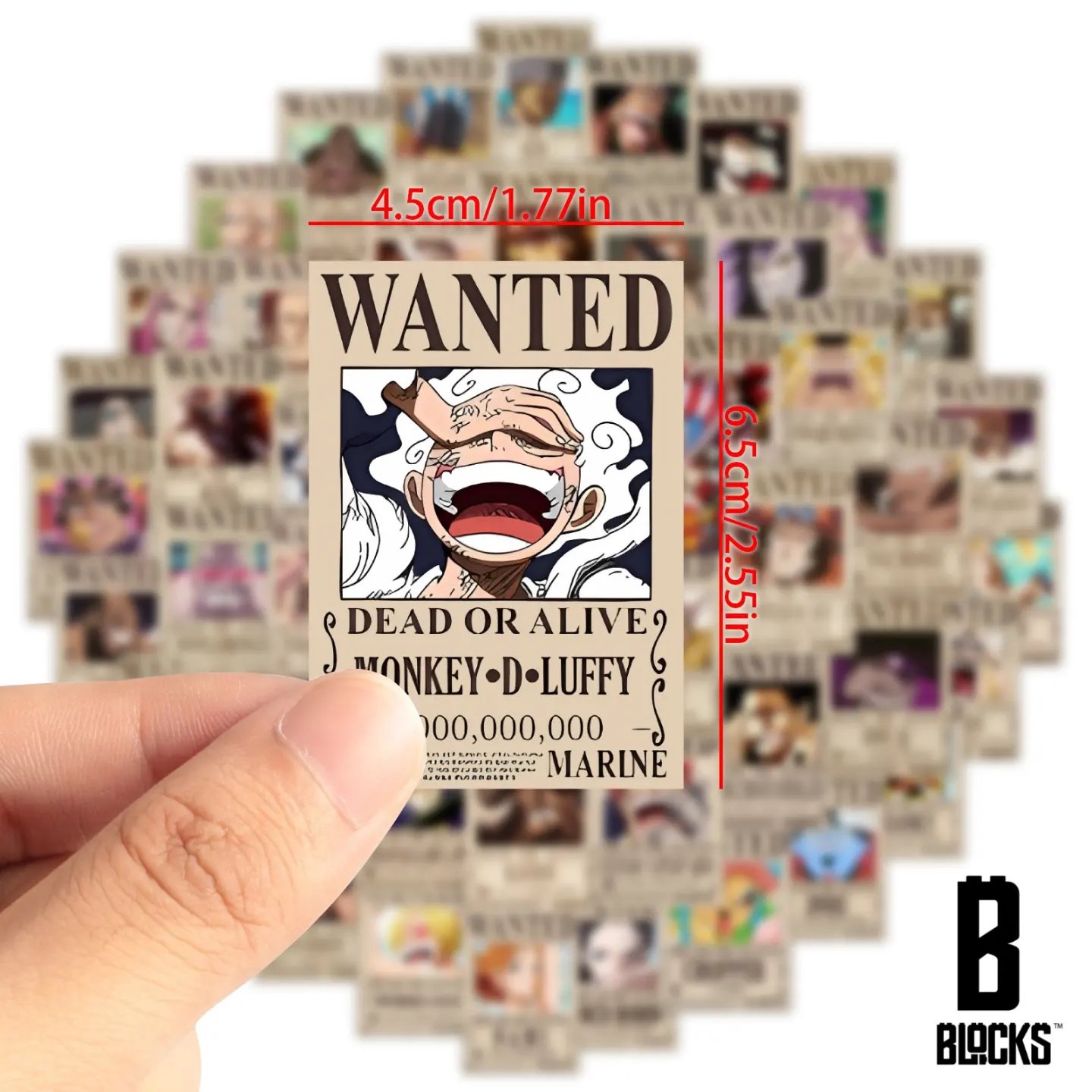 One Piece Wanted Poster stickers set