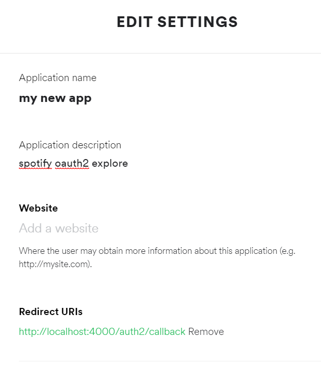 Create an app in Spotify