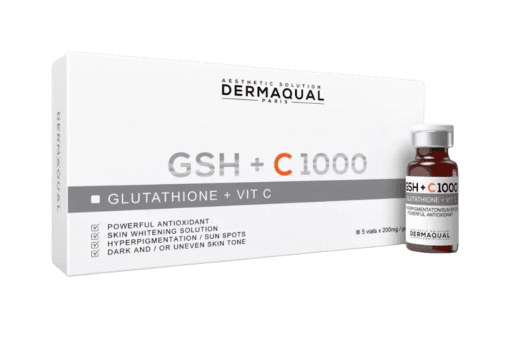 GSH + C 1000 | Glutathione + Vit C Skin Whitening Solution (5 vials x 200mg) - A powerful antioxidant cocktail designed for... - NEES Medical Lahore