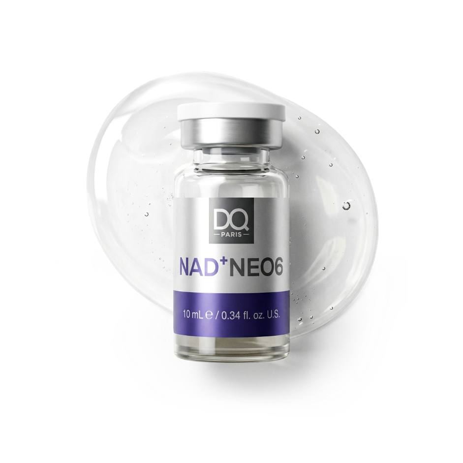 DQ Paris NAD+ NEO6 professional booster packaging with six ingredient-family diagram — alternate catalogue view