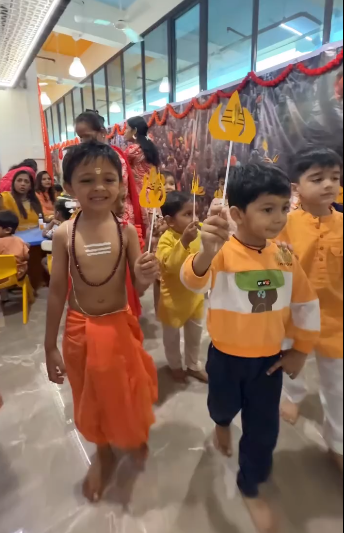 Children celebrating Maha Kumbh with a delightful dip in the spirit of Sangam