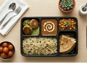 Kabab & chole meal