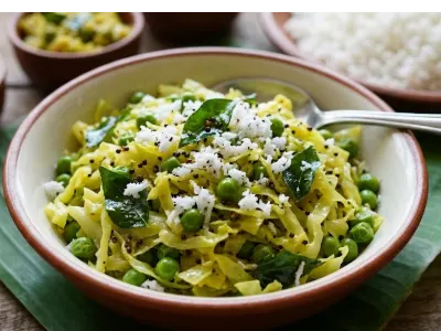 Cabbage Matar Poriyal